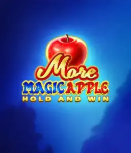 Скриншот игрового автомата More Magic Apple от 3 Oaks Gaming, демонстрирующего сказочную атмосферу с персонажами из сказки, включая замки, магические яблоки и любимых сказочных героев. На переднем плане виден логотип игры More Magic Apple, сопровождаемый яркими и привлекательными изображениями, создающими атмосферу чудес и волшебства.